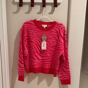 APRICOT Women's Vibrant Pink Zebra Sweater